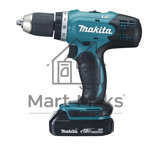 Дрель-шуруповерт Makita DDF453SYE Дрель ак 18В,2х1.5Ач Li-ion,БЗП-13мм,0-400\1300об\м,42\27Нм,1.8кг,чем