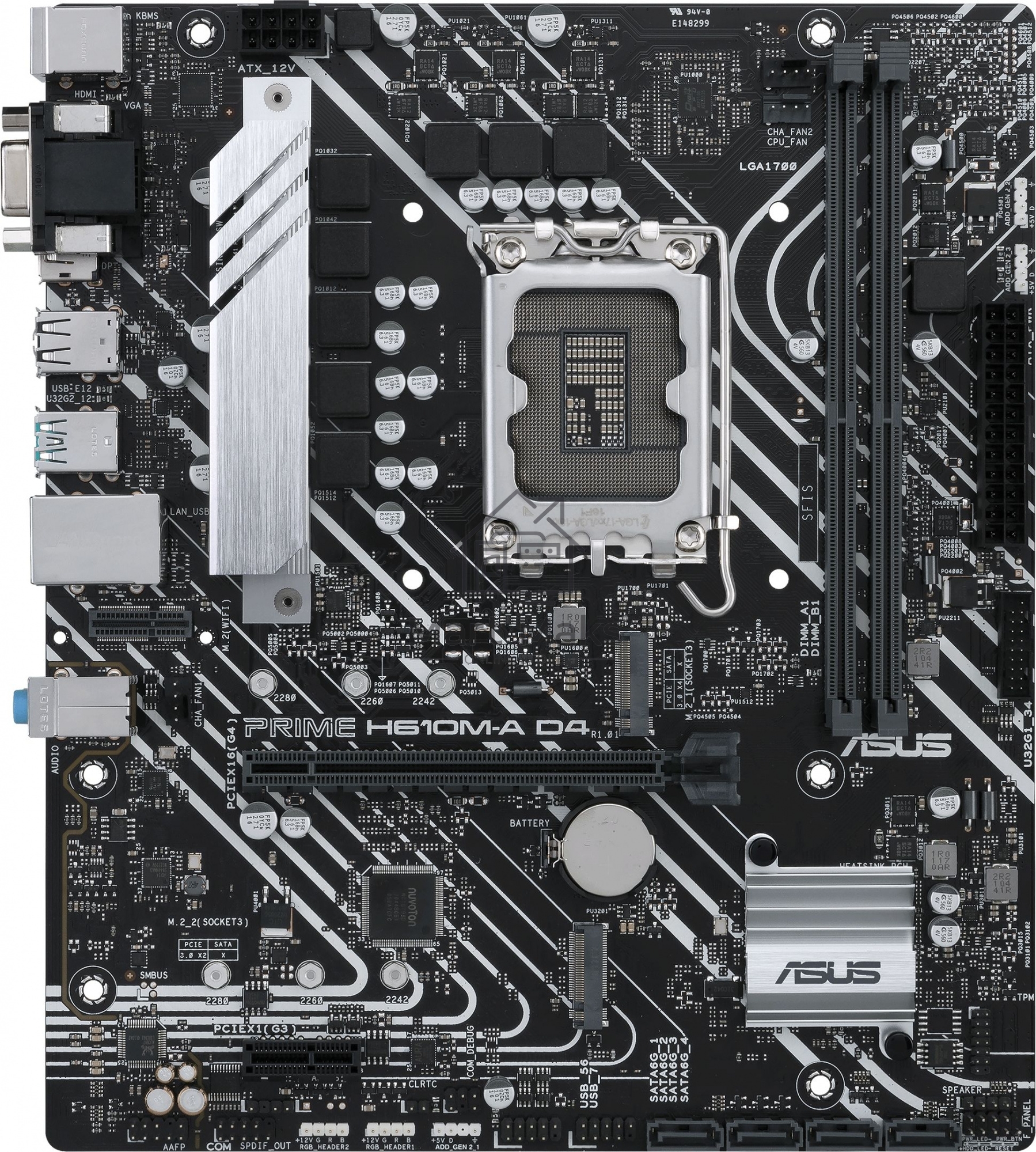 Материнская плата ASUS PRIME H610M-A D4-CSM, LGA 1700, Intel H610, 2xDDR4, 4xSATA, 2xM.2, 1xPCIe 4.0 x16, 1xPCIe x1, 1xDP, 1xD-Sub, 1xHDMI, 1x 1Gb LAN, 4xUSB-A 2.0, 2xUSB-A 3.2 Gen 1, 7.1, mATX
