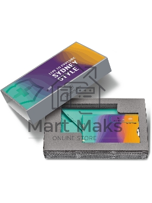 Швейцарская карта Victorinox Swiss Card Classic Sydney Style (0.7100.E222) бирюзовый коробка подарочная