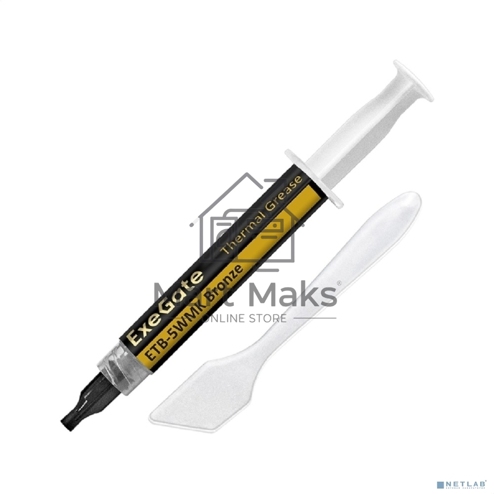 Термопаста ExeGate ETb-5WMK Bronze (4,9 Вт/(м•К), 3г, шприц с лопаткой)