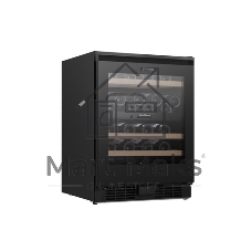 Встраиваемы е винный шкаф Gorenje WCU68F6BG4WF, объем 138 л, вместительность 46 бутылок, 4 полки, цифровой дисплей, Wi-Fi, LED освещение, защита от УФ-излучения, энергоэффективность А+, черный