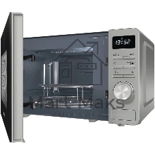 Микроволновая печь Gorenje GRILL MO23A4X нержавеющая сталь, 23 л, 800 Вт, переключатели - кнопки, поворотный механизм