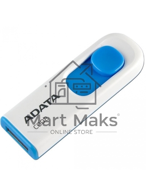 Флешка USB ADATA C008 (AC008-16G-RWE), 16Gb, USB 2.0, R/W 15/5, белый/синий