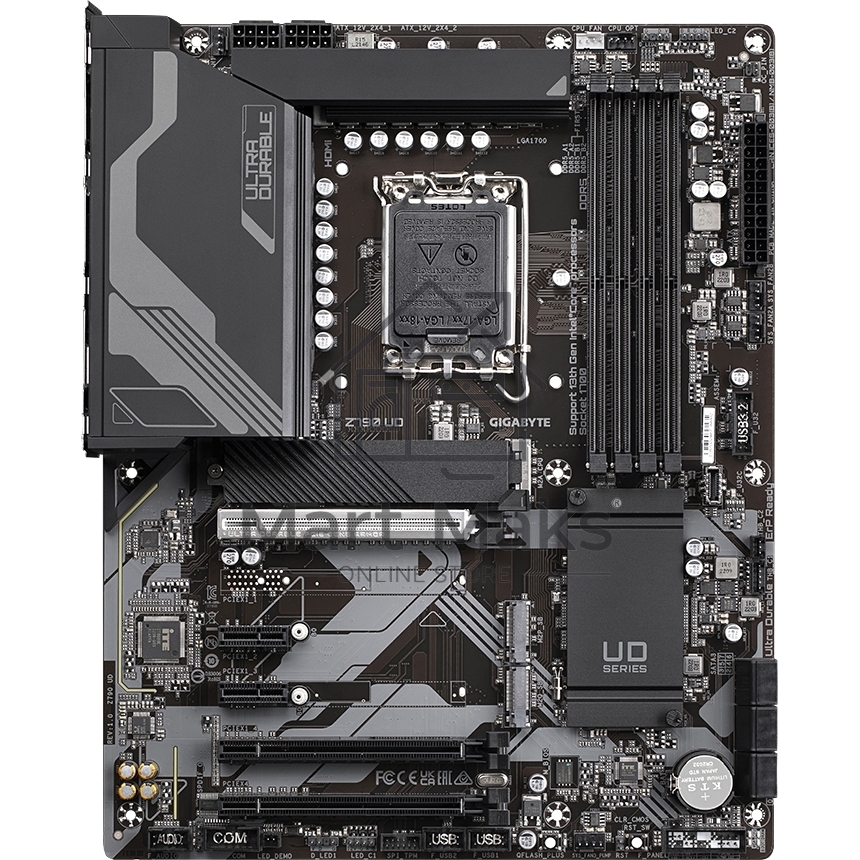 Материнская плата Gigabyte Z790 UD, LGA 1700, Intel Z790, 4xDDR5, 6xSATA, 3xM.2, 1xPCI-E 5.0 x16, 1xPCI-E 4.0 x4, 1xPCI-E 3.0 x1, 1xHDMI, 1xDP, 1x 2.5Gb LAN, 4xUSB-A 2.0, 4xUSB-A 3.2 Gen 1, 1xUSB-A 3.2 Gen 2, 1xUSB-C 3.2 Gen 2x2, 7.1, ATX
