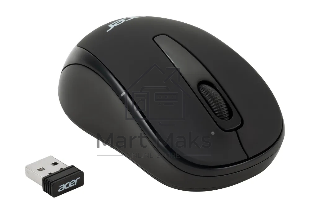 Мышь беспроводная Acer OMR133 черный, 1000 dpi, радиоканал, USB, кнопки - 3