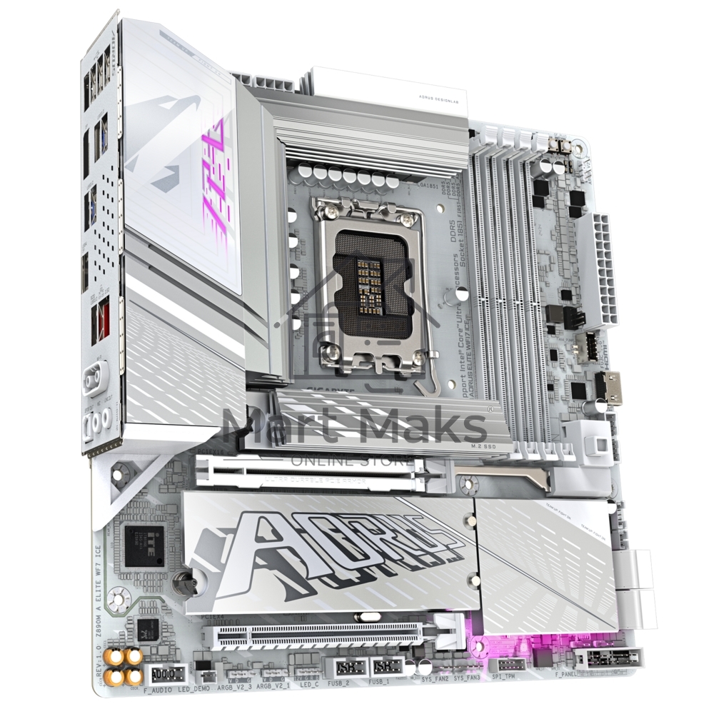 Материнская плата Gigabyte Z890M AORUS ELITE WIFI7 ICE, LGA 1851, Intel Z890, 4xDDR5, 4xSATA, 3xM.2, 1xPCIe 4.0 x4, 1xPCIe 5.0 x16, 1xDP, 1xUSB-C, 1x 2.5Gb LAN, 1xUSB-A 3.2 Gen 2, 4xUSB-A 3.2 Gen 1, 2x3.5 мм, TOSLINK, 7.1, 1xUSB4, mATX