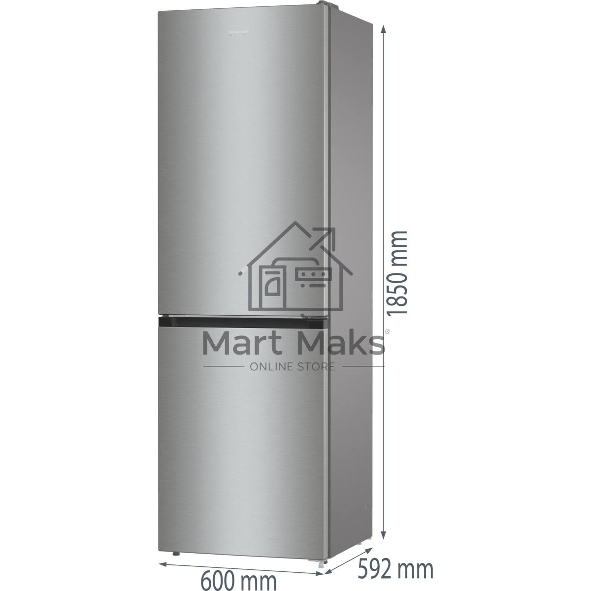 Холодильник Gorenje NRKE62XL серебристый металлик двухкамерный 203/99л морозилка снизу, No Frost