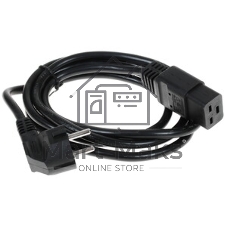 Кабель питания Cablexpert PC-S22-C19-2.5-1.5M, Schuko-C19, 3x2.5мм2, 16A, с заземлением, медь, 1.5м, черный, пакет