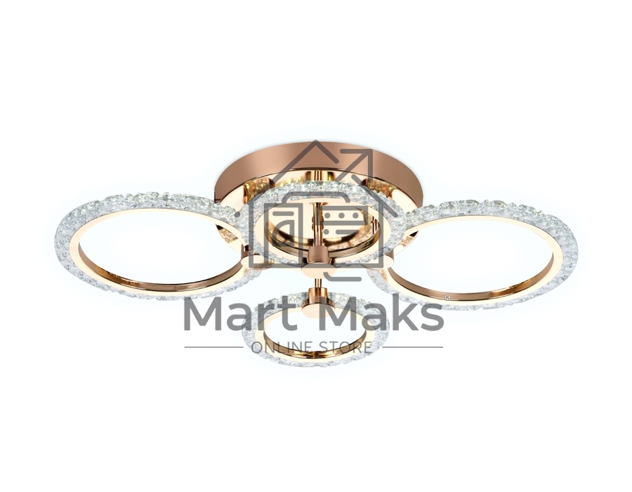 Потолочный светодиодный светильник FA416/2+2 GD золото 60W 640*460*120 (ПДУ РАДИО 2.4G)