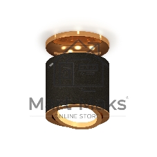 Светильник Ambrella Light XS7402100 SBK/PYG черный песок/золото желтое полированное MR16 GU5.3 (N7929, C7402, N7004)
