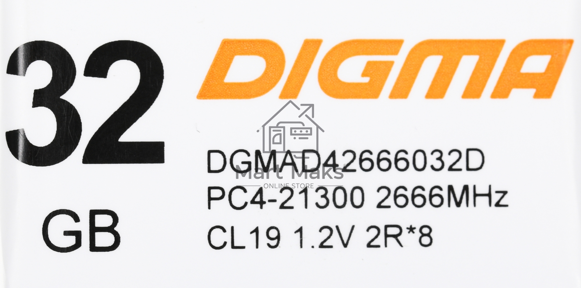 Оперативная память Digma, DDR4, 32GB (1x32 GB), 2666 MHz, CL19, DIMM