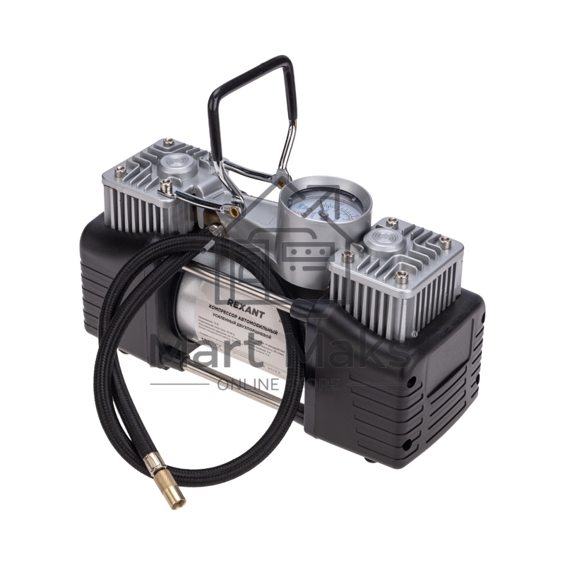 Компрессор автомобильный Rexant усиленный двухпоршневой (60л/мин, 10 АТМ)