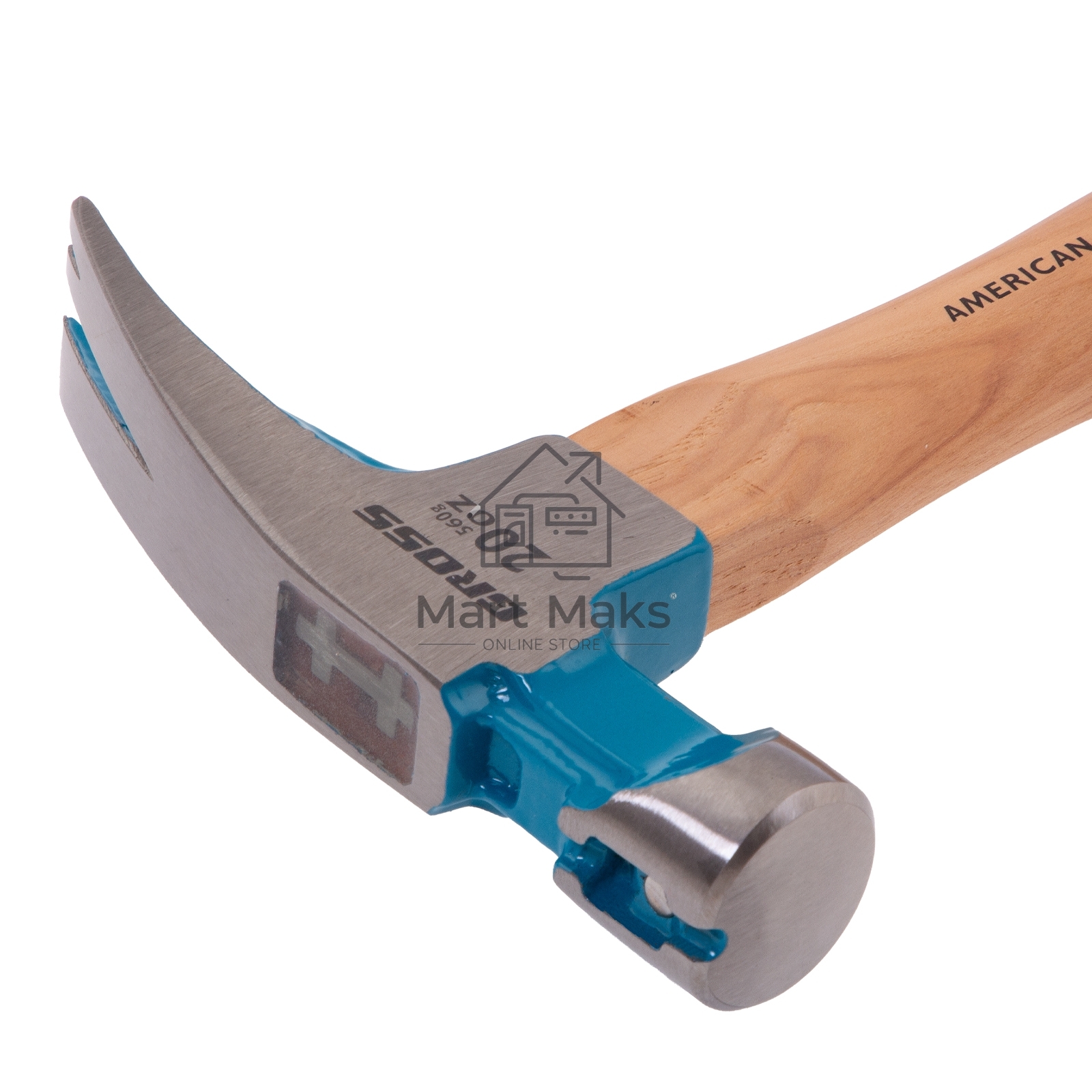 Молоток-гвоздодер,560 г, угол 75, магнит, обрезиненная рукоятка AMERICAN HICKORY GROSS