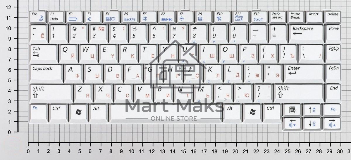 Клавиатура для ноутбука Samsung M50, серебристая