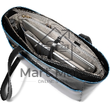 Деловая сумка женская с отделением для ноутбука Piquadro Blue Square BD6680B2/N натур.кожа черный