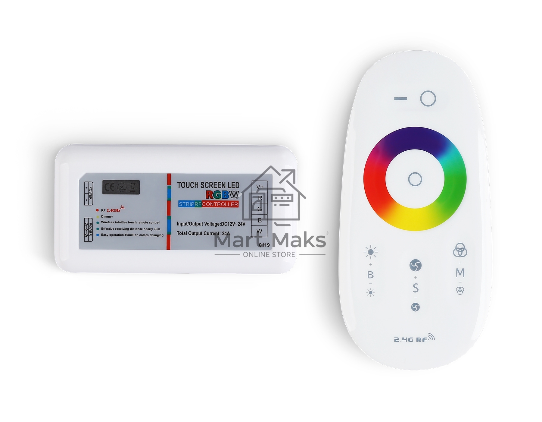 Контроллер GS11451 RGB/RGBW (RGB 18A 12V 216W/24V 432W/RGBW 24A 12V 288W/24V 576W ПДУ Радио 2.4 AAA)