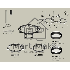Светильник Ambrella light XR92092200/22 SBK/FR черный песок/белый матовый GX53 (A9209, C9242, C9238, C9232, N8478, N8462)