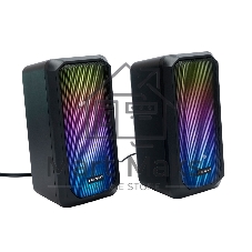 Акустическая система 2.0 Gembird SPK-300, 10Вт, пластик, рег.громкости, RGB подсветка, черный