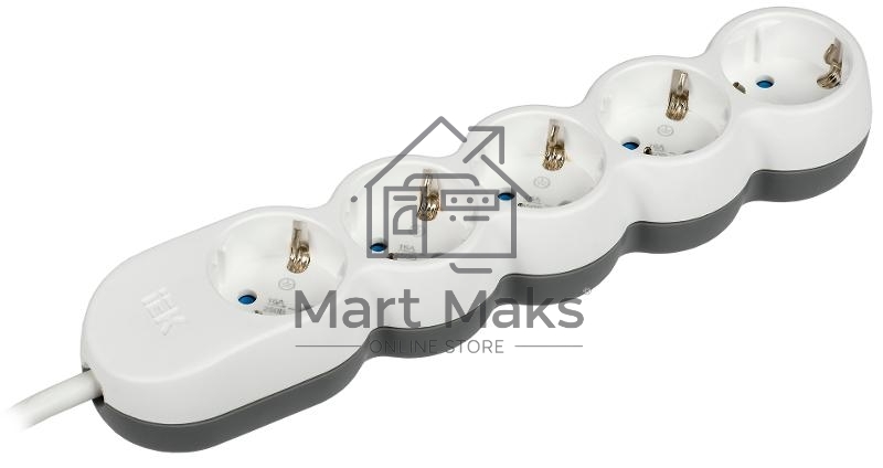 Удлинитель IEK WYP53-16-05-03-Z У05 5 мест 2P+PE/3 м 3х1,5 мм2 16А/250В UNO