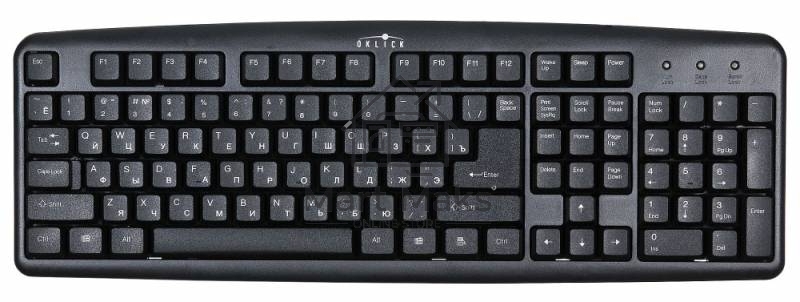 Клавиатура Oklick 100M/100M HW3 черный USB