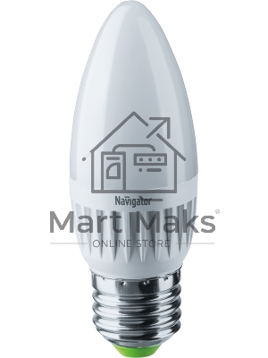 Лампа светодиодная Navigator NLL-C37-7-230-4K-E27-FR 7Вт свеча 4000К белый E27 560лм 176-264В