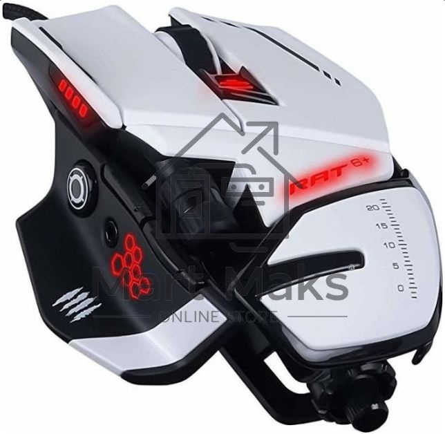Мышь проводная Mad Catz R.A.T. 6+ белый, 12000 dpi, USB, кнопки - 11
