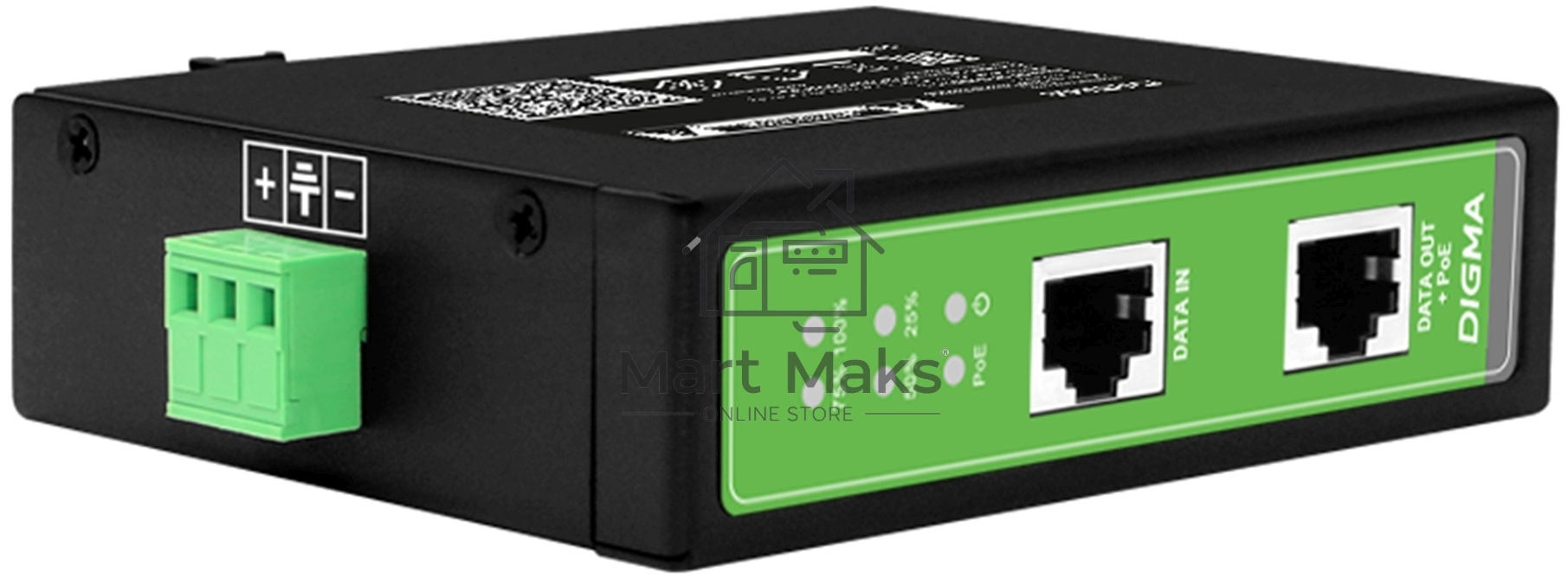 Инжектор PoE Digma DNP90W48GDXM 10/100/1000BASE-T 90Вт 37-57В(DC)