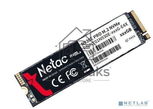 Накопитель SSD Netac N930E Pro, 256GB, PCIe 3.1 x4, M.2 2280, NVMe, R/W 2040/1270