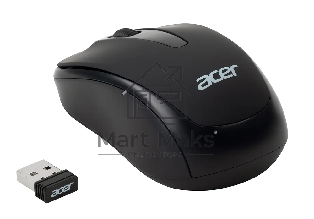 Мышь беспроводная Acer OMR133 черный, 1000 dpi, радиоканал, USB, кнопки - 3