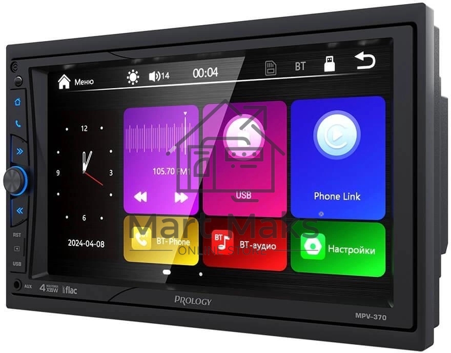 Автомагнитола Prology MPV-370 2DIN 4x55Вт v4.2 AUX 7