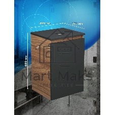 Тумба под раковину Bau Dream Blackwood 40, 1 дверца, графит