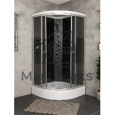 Душевая кабина BAU Stil с поддоном 90x90х215, прозрачное закаленное стекло с черным рисунком 4 мм, матовый профиль