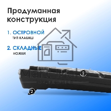 Комплект клавиатура+мышь Oklick S255W беспроводной, USB, 1200 DPI, чёрный