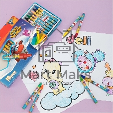 Восковые мелки Deli EC21010 Super Wings 18 цветов, картонная коробка с европодвесом