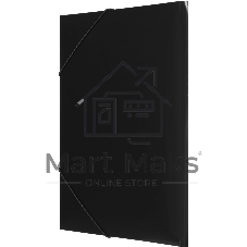 Папка на резинке Бюрократ DeLuxe DL510BLCK A4, пластик, корешок 30мм, 0.7мм, черный