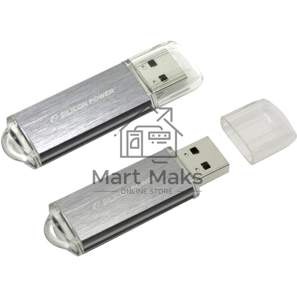 Флешка Silicon Power USB Drive 64Gb Ultima II SP064GBUF2M01V1S USB2.0, Silver