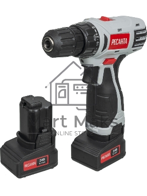 Дрель-шуруповерт Ресанта ДА-24-2ЛК 75/14/7, Аккумуляторная, 24В, 2 АКБ, Кейс