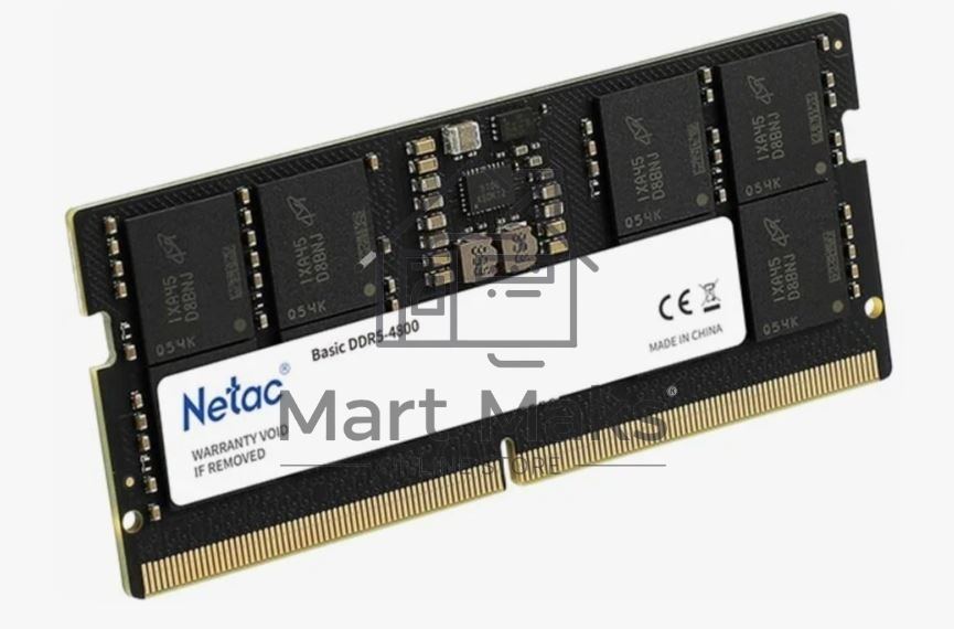 Оперативная память NETAC Basic, DDR5, 8GB (1x8GB), 4800MHz, CL40, SO-DIMM