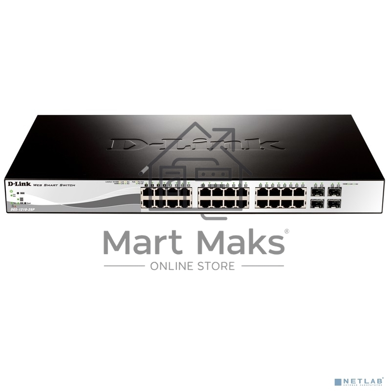 Коммутатор D-Link DGS-1210-28/ME/B1A PROJ Управляемый коммутатор 2 уровня с 24 портами 10/100/1000Base-T и 4 портами 1000Base-X SFP