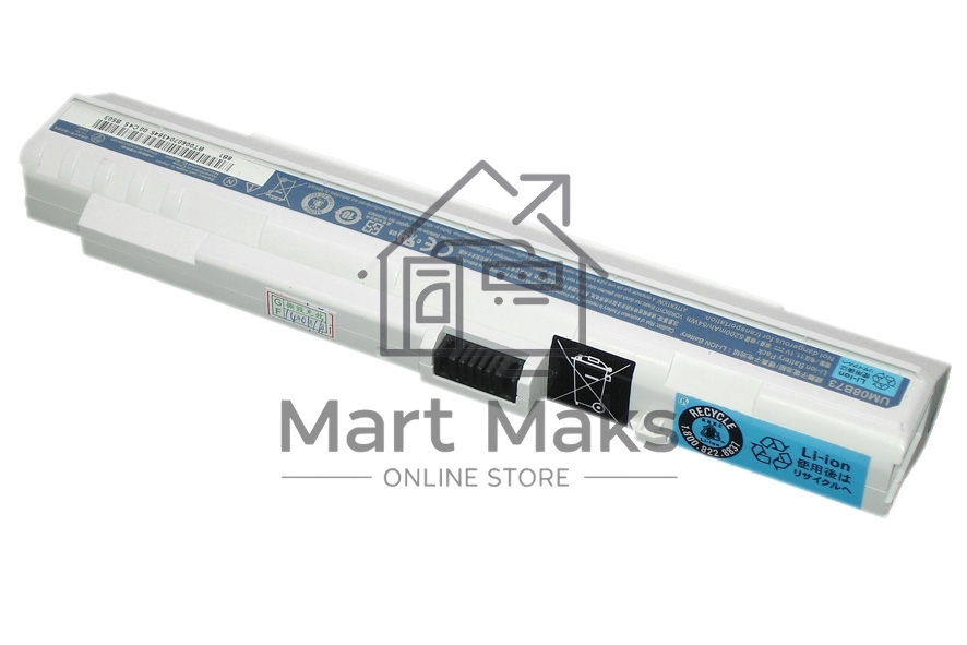 Аккумуляторная батарея для ноутбука Acer Aspire One ZG-5 D150 A110 A150 531h 11.1V 5200mAh OEM белая