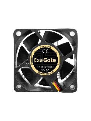 Вентилятор для корпуса ExeGate EX06025B3P черный, 60 мм, 3500 об/мин, 25 дБ, 3 pin