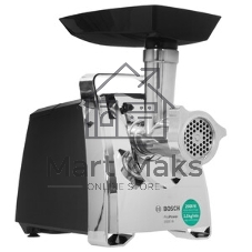 Мясорубка электрическая Bosch MFW67440 черный, 2000 Вт, 3.5 кг/мин, реверс, защита от перегрузки, насадки - 4