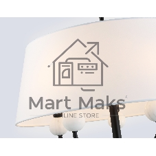 Люстра Ambrella light LH75150/5 BK/FR черный/белый матовый E14*5 max 40W D580*590