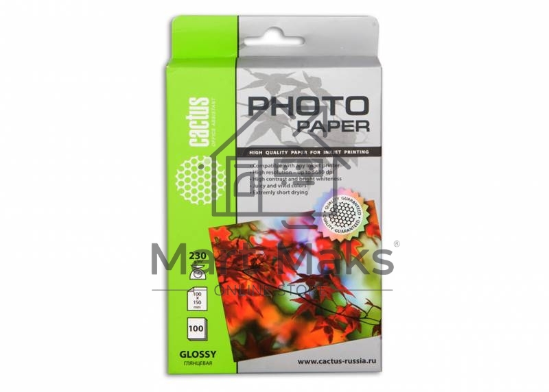 Фотобумага Cactus CS-GA6230100 A6/230г/м2/100л. глянцевая для струйной печати