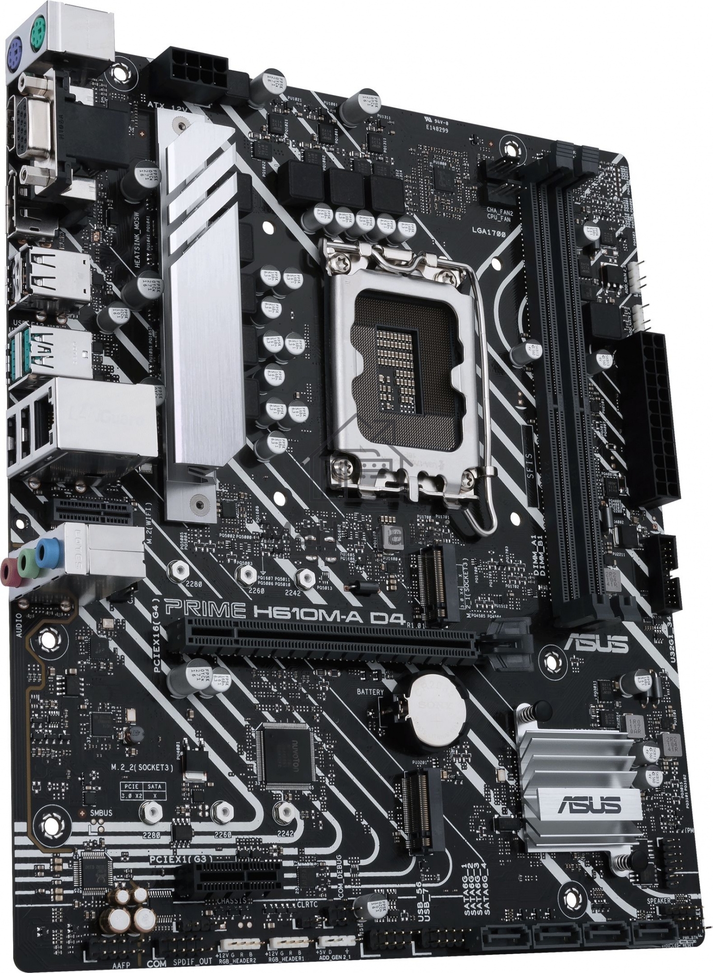 Материнская плата ASUS PRIME H610M-A D4-CSM, LGA 1700, Intel H610, 2xDDR4, 4xSATA, 2xM.2, 1xPCIe 4.0 x16, 1xPCIe x1, 1xDP, 1xD-Sub, 1xHDMI, 1x 1Gb LAN, 4xUSB-A 2.0, 2xUSB-A 3.2 Gen 1, 7.1, mATX