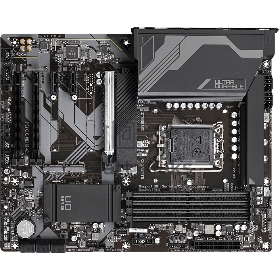 Материнская плата Gigabyte Z790 UD, LGA 1700, Intel Z790, 4xDDR5, 6xSATA, 3xM.2, 1xPCI-E 5.0 x16, 1xPCI-E 4.0 x4, 1xPCI-E 3.0 x1, 1xHDMI, 1xDP, 1x 2.5Gb LAN, 4xUSB-A 2.0, 4xUSB-A 3.2 Gen 1, 1xUSB-A 3.2 Gen 2, 1xUSB-C 3.2 Gen 2x2, 7.1, ATX