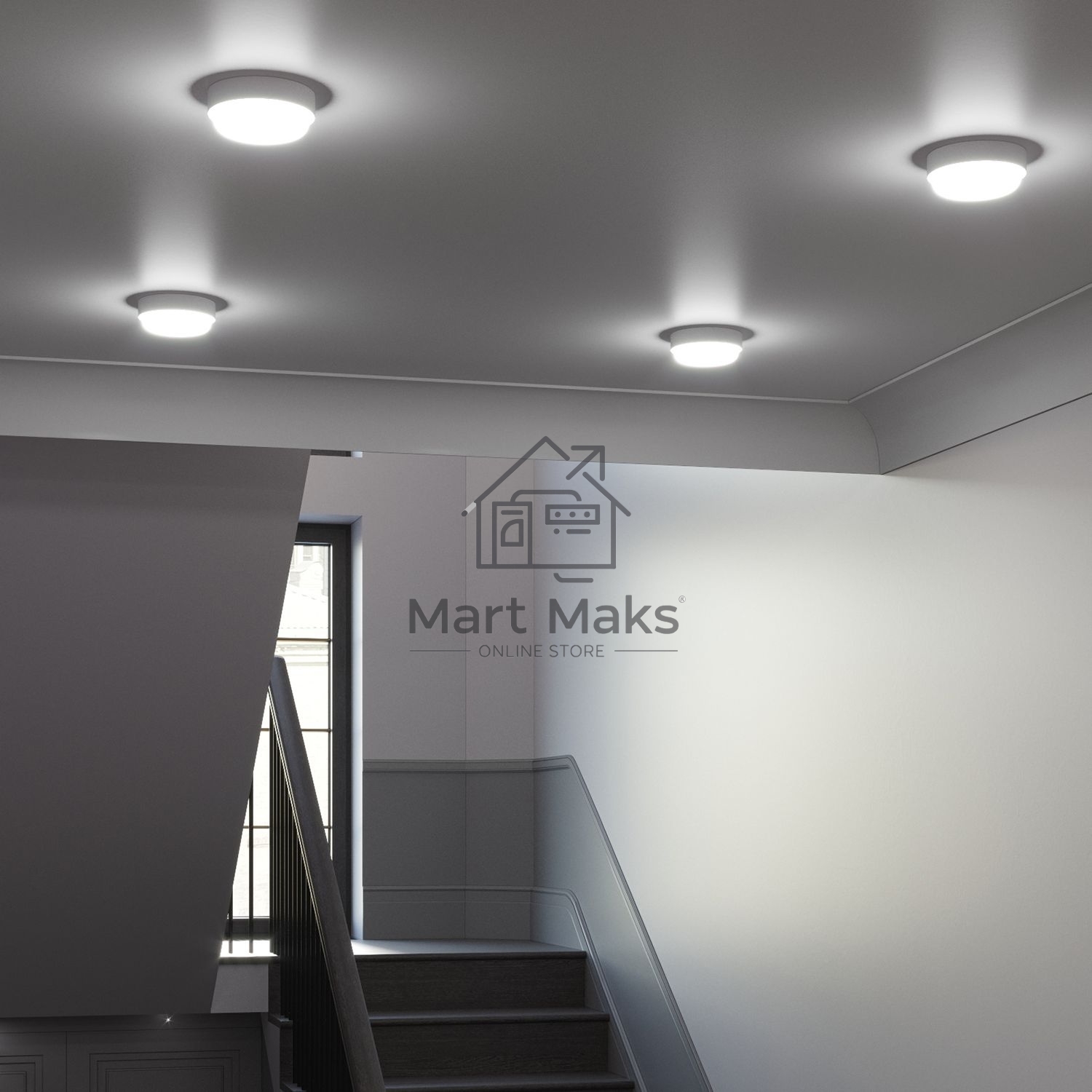 Светильник LED UNIVERSAL IP65 D160*53 12W 980lm 6500K ЖКХ круглый c микр сенсором 1/40 126411312-S Gauss