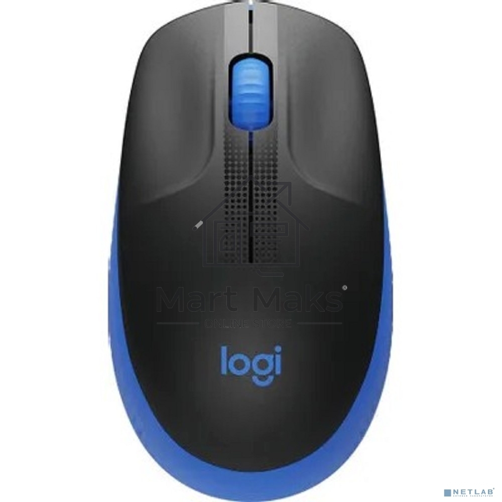 Мышь беспроводная Logitech M190 черный/синий, 1000 dpi, радиоканал, USB, кнопки - 3