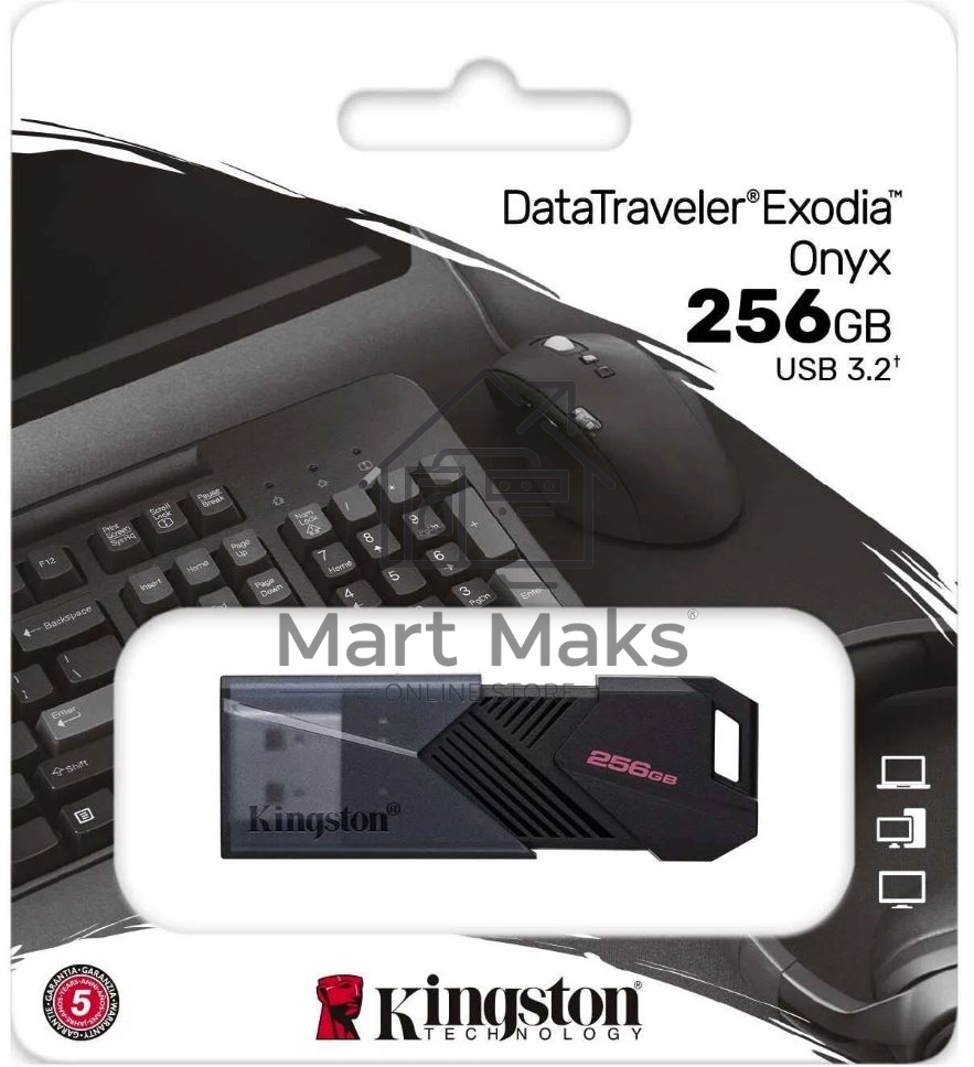 Флешка USB R/W R/W Kingston 256Gb DataTraveler Exodia Onyx DTXON/256Gb USB3.2 черный