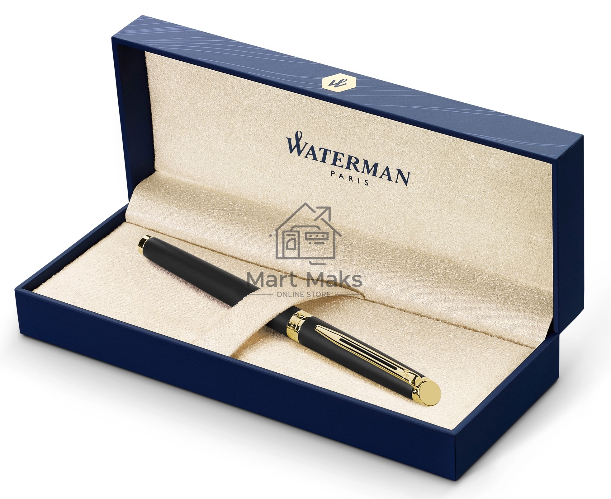 Ручка роллер Waterman Hemisphere (CWS0920750) Matte Black GT F, черные чернила, подарочная коробка